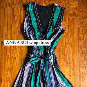 ANNA SUI striped wrap dress size 6